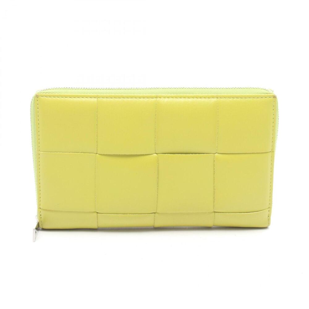 Bottega Veneta Maxi Intrecciato Round Long Wallet, Leather, Men's/Women's, Green